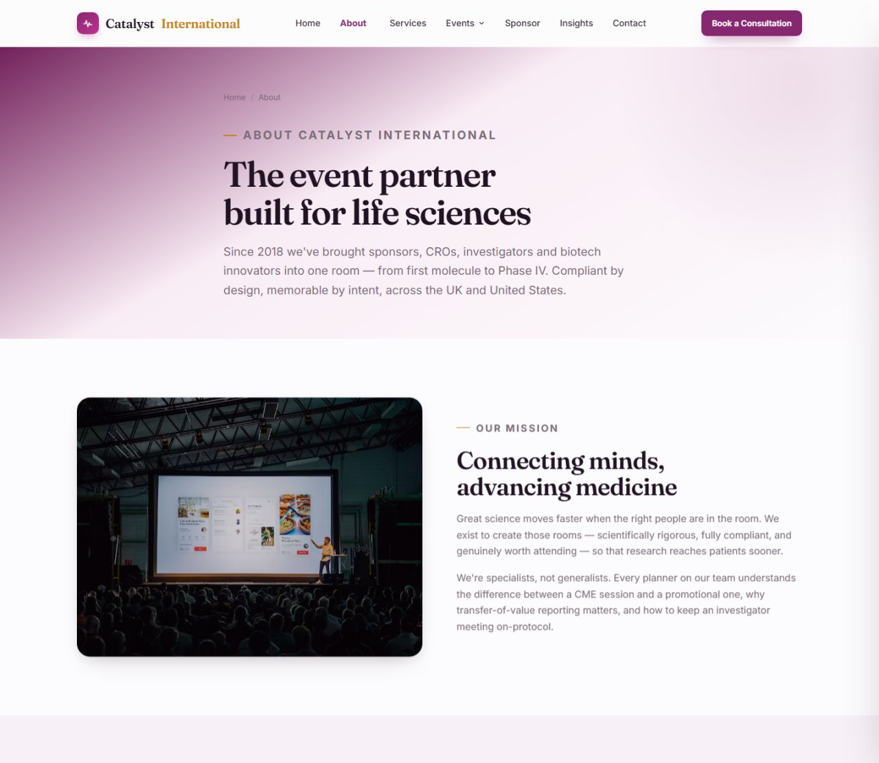 About page — compliant by design